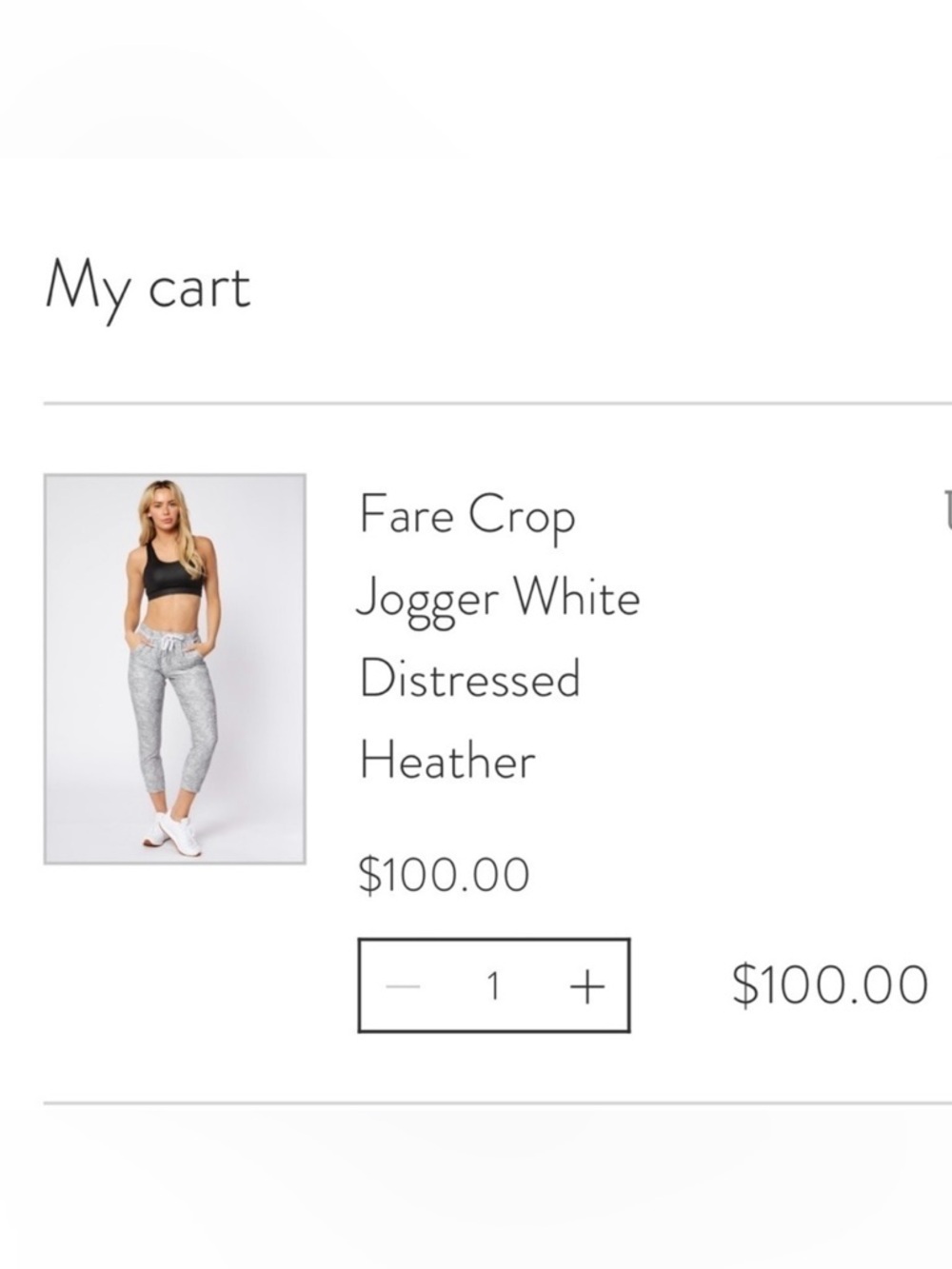 Scorpio Sol NWT Fare Crop Jogger White Distressed Heather Size Small - Picture 4 of 11